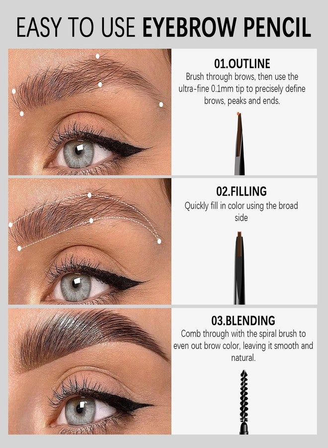 MAVENI Browcharm Microblading Eyebrow Pencil for Women,0.1mm Ultra-Fine Mechanical Pencil,Draws Tiny Brow Hairs and Fills in Sparse Areas and Gaps,Makeup Brow Definer Waterproof (mini 05 Deep Brown) - Image 4